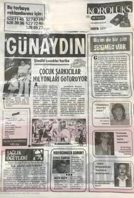 Günaydın Gazetesi Promasyon Poşeti (Naylon Gazete) 1980- Çocuk Şarkıcılar Milyonları Götürüyor GZ45805 - 1