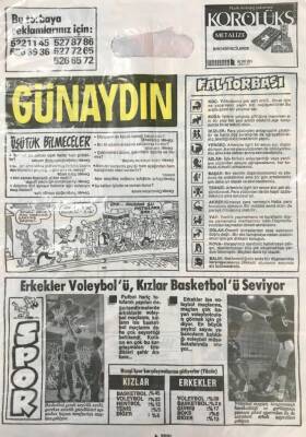 Günaydın Gazetesi Promasyon Poşeti (Naylon Gazete) 1980-Erkekler Voleybolu , Kızlar Basketbolu Seviyor GZ45817 - 2