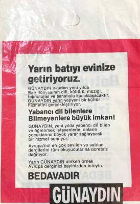Günaydın Gazetesi Promasyon Poşeti (Naylon Gazete) 1980 GZ45834 - 2