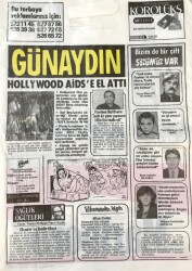 Günaydın Gazetesi Promasyon Poşeti (Naylon Gazete) 1980-Hollywood Aidse El Attı GZ45800 - 1