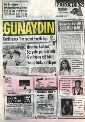 Günaydın Gazetesi Promasyon Poşeti (Naylon Gazete) 1980-İbrahim Tatlıses Sosyete Partilerinde 5 Milyona Çiğ Köfte Yapıp Türkü Söylüyor GZ45811 - 1