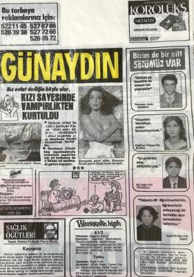 Günaydın Gazetesi Promasyon Poşeti (Naylon Gazete) 1980-Kızı Sayesinde Vampirlikten Kurtuldu GZ45824 - 1