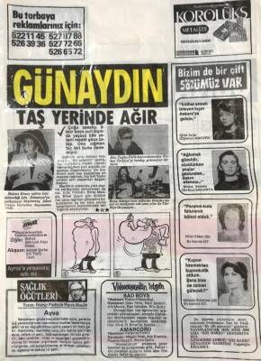 Günaydın Gazetesi Promasyon Poşeti (Naylon Gazete) 1980-Taş Yerinde Ağır GZ45807 - 1