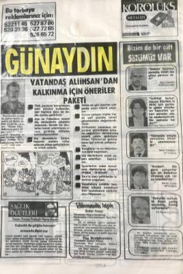 Günaydın Gazetesi Promasyon Poşeti (Naylon Gazete) 1980-Vatandaş Ali İhsan dan Kalkınma İçin Öneriler Paketi GZ45819 - 1