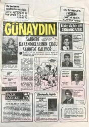 Günaydın Gazetesi Promasyon Poşeti (Naylon Gazete) 1980 -Yüksel Uzelin Sahnede Kazandıklarının Çoğu Sahnede Kalıyor ... GZ45827 - 1