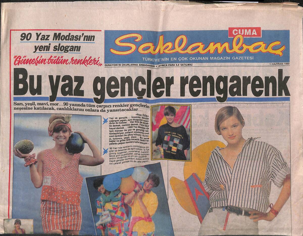 Günaydın Gazetesi Saklambaç Eki 1 Haziran 1990 - Yüksel Uzel'in Bayram Armağanı GZ142004 - 1