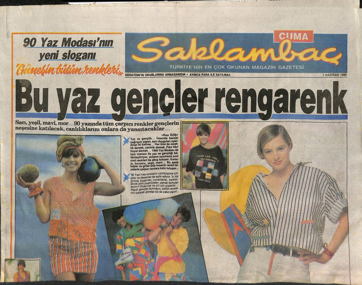 Günaydın Gazetesi Saklambaç Eki 1 Haziran 1990 - Yüksel Uzel'in Bayram Armağanı GZ152410 - 1