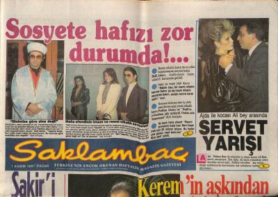 Günaydın Gazetesi Saklambaç Eki 1 Kasım 1987 - Ajda Pekkan İle Kocası Arasındaki Servet Yarışı GZ63427 - 1