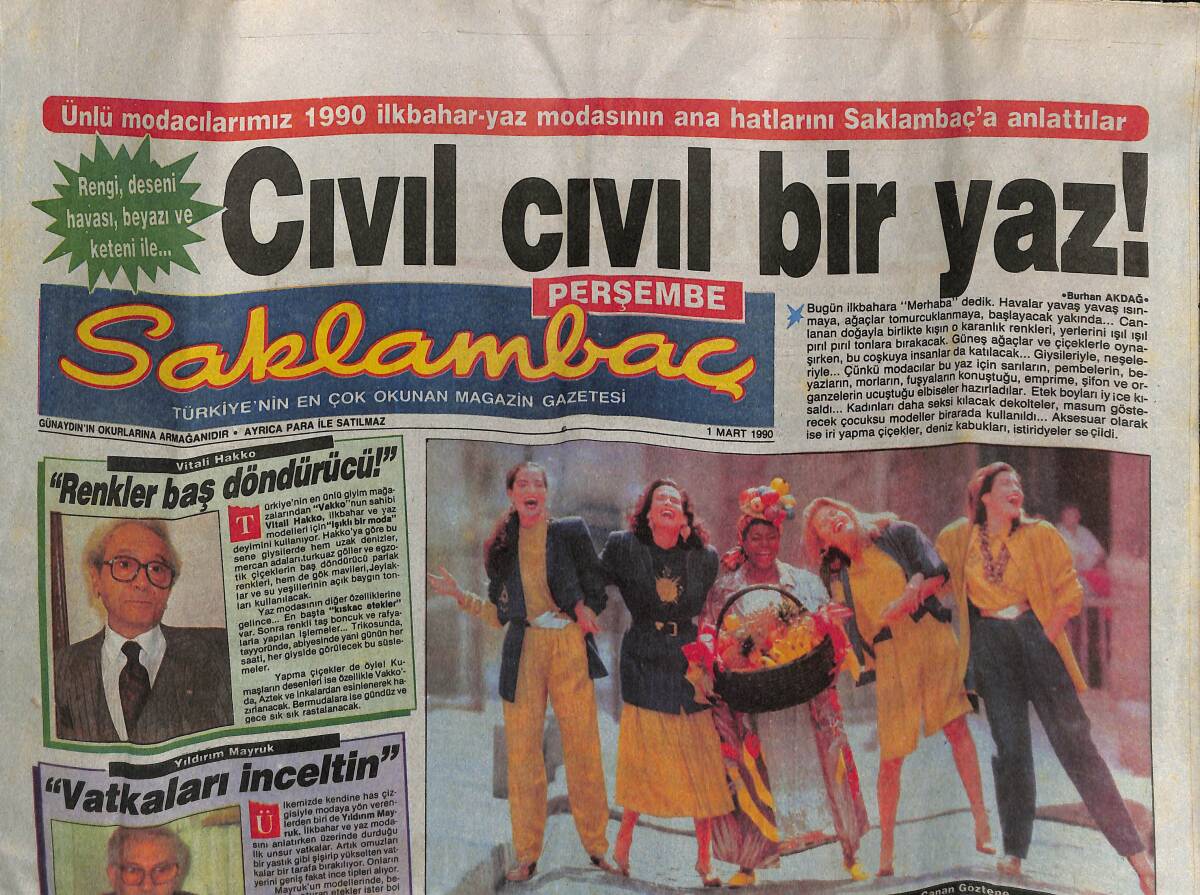 Günaydın Gazetesi Saklambaç Eki 1 Mart 1990 - Ceylan Başrolde - Bizim İsabella: Burcu Dinçer GZ152339 - 1