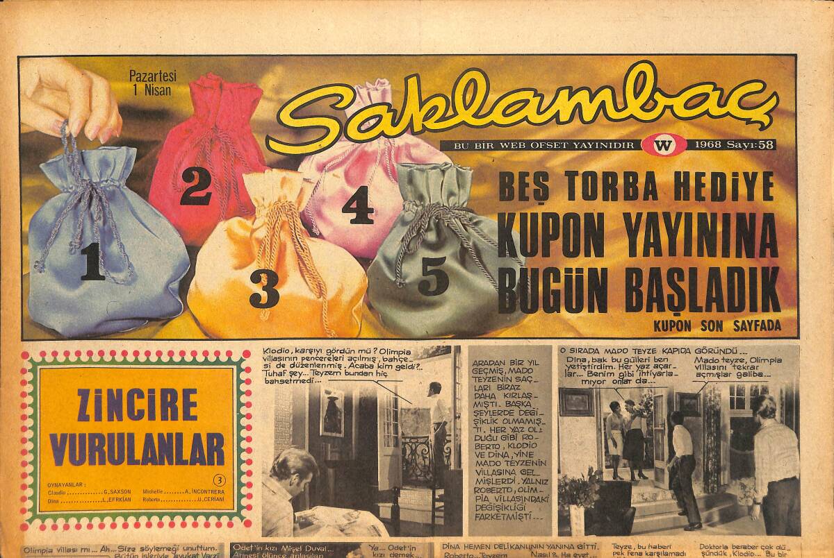 Günaydın Gazetesi Saklambaç Eki 1 Nisan 1968 - Fas Kralı , 6 Karısı Ve 26 Cariyesi İle Türkiye'ye Geliyor GZ157627 - 1