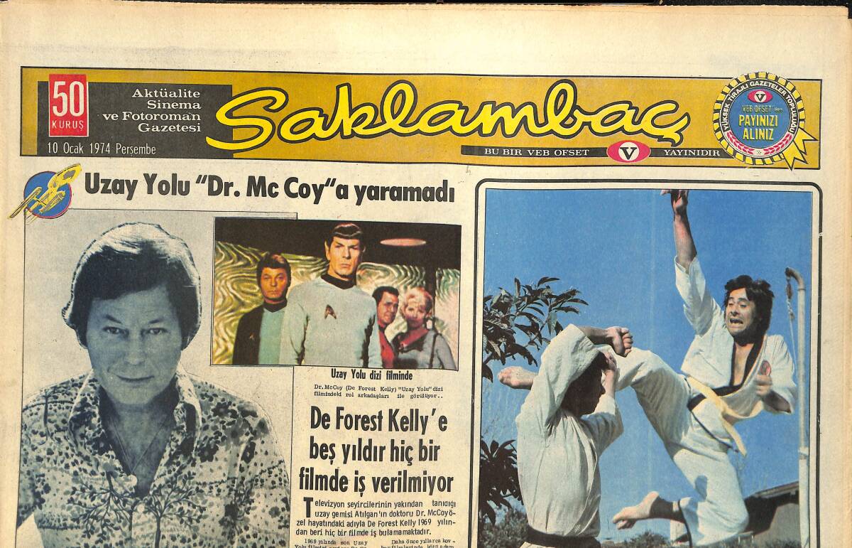 Günaydın Gazetesi Saklambaç Eki 10 Ocak 1974 - Cüneyt Arkın Karatede Sarı Kuşak Kazandı GZ144529 - 1