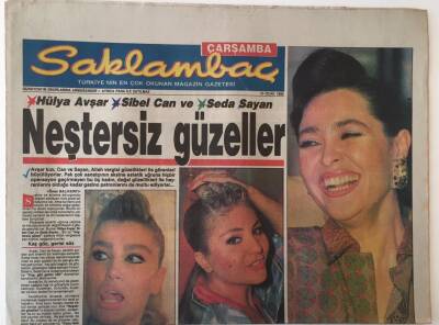 Günaydın Gazetesi Saklambaç Eki 10 Ocak 1990 - Neştersiz Güzeller Hülya Avşar , Sibel Can , Seda Sayan GZ18122 - 1