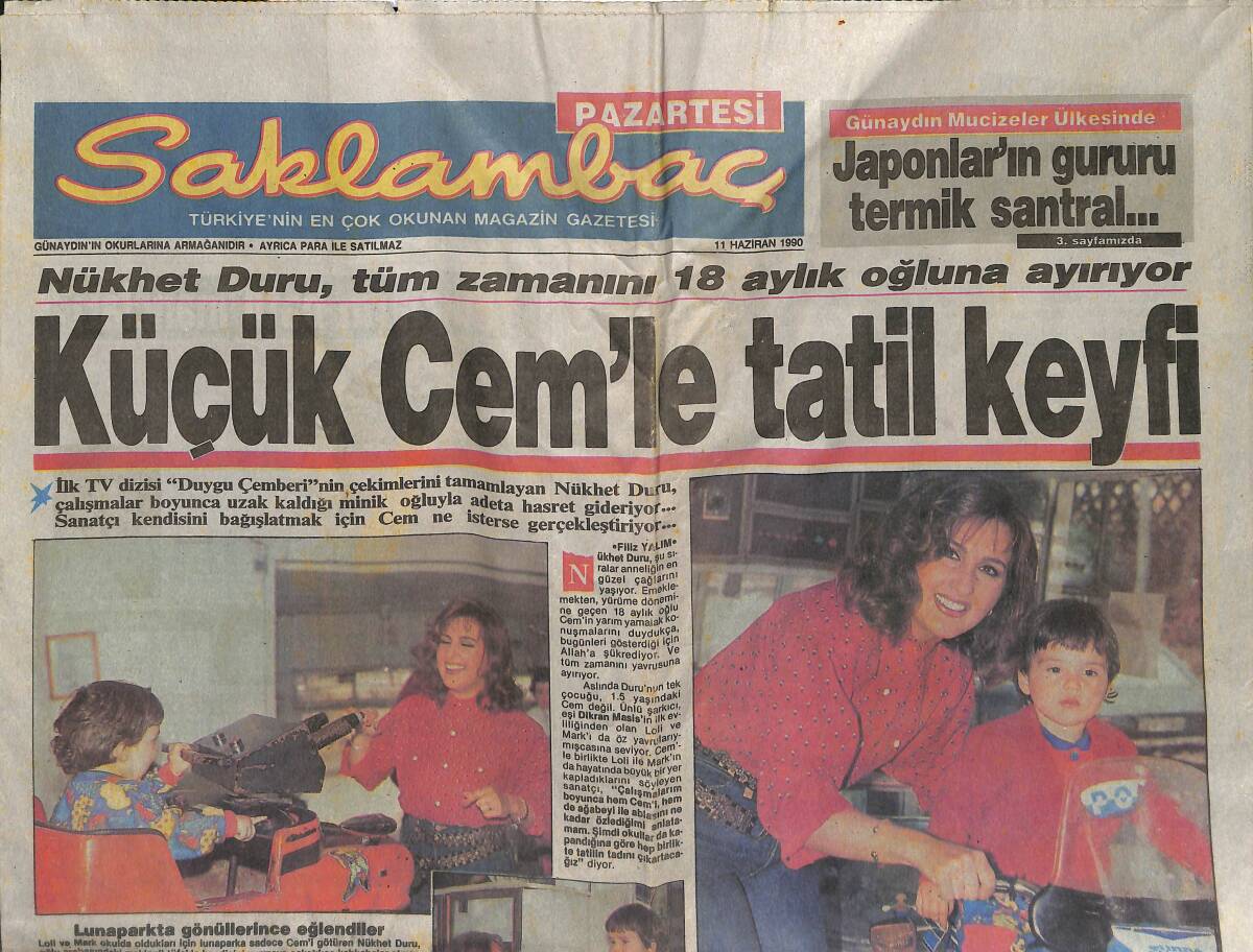 Günaydın Gazetesi Saklambaç Eki 11 Haziran 1990 - Kayahan'ın Üçüncü Eli GZ152300 - 1