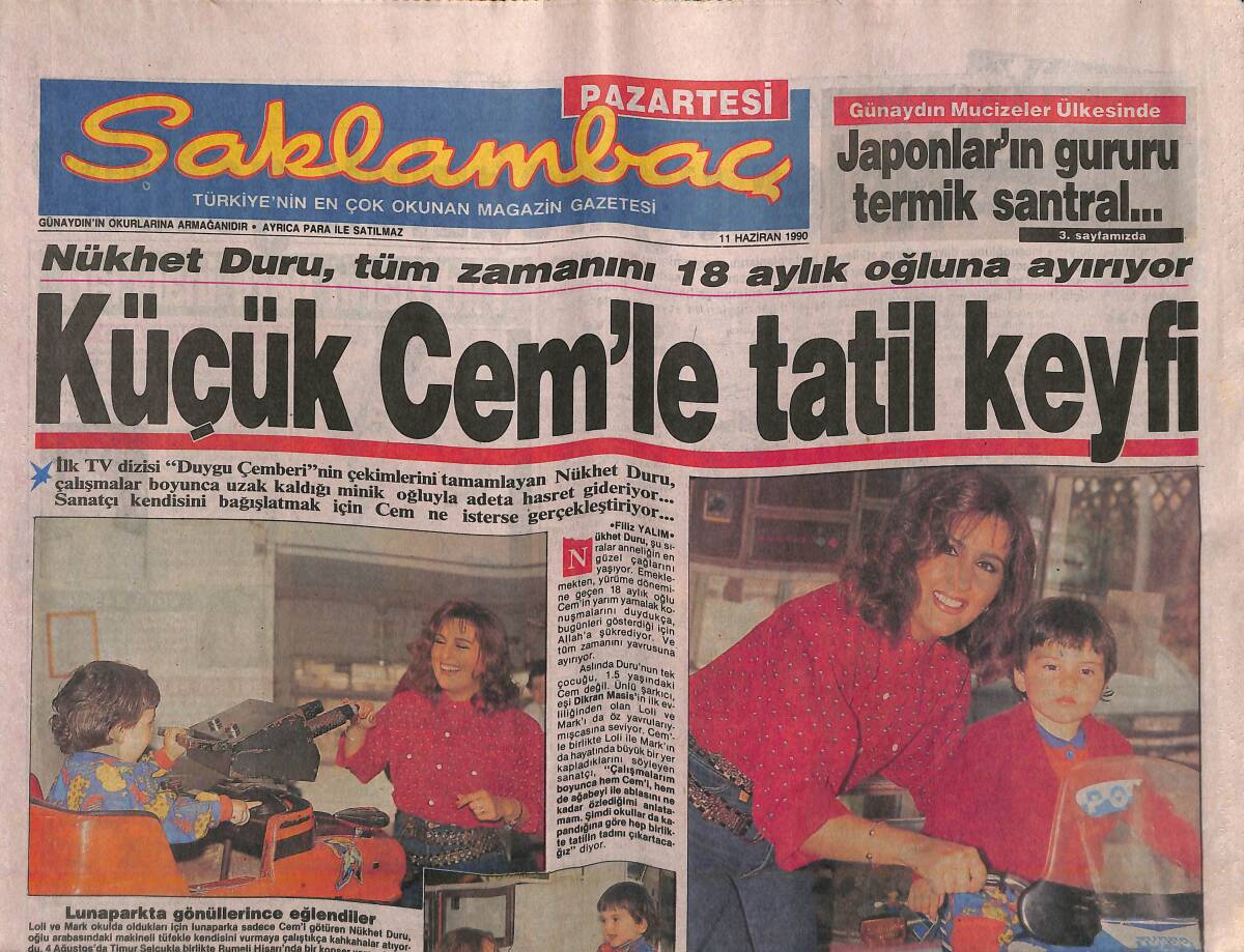 Günaydın Gazetesi Saklambaç Eki 11 Haziran 1990 - Sevgilisi John Taylor'ı Terk Etti - Kayahan'ın 3. Eli GZ142013 - 1