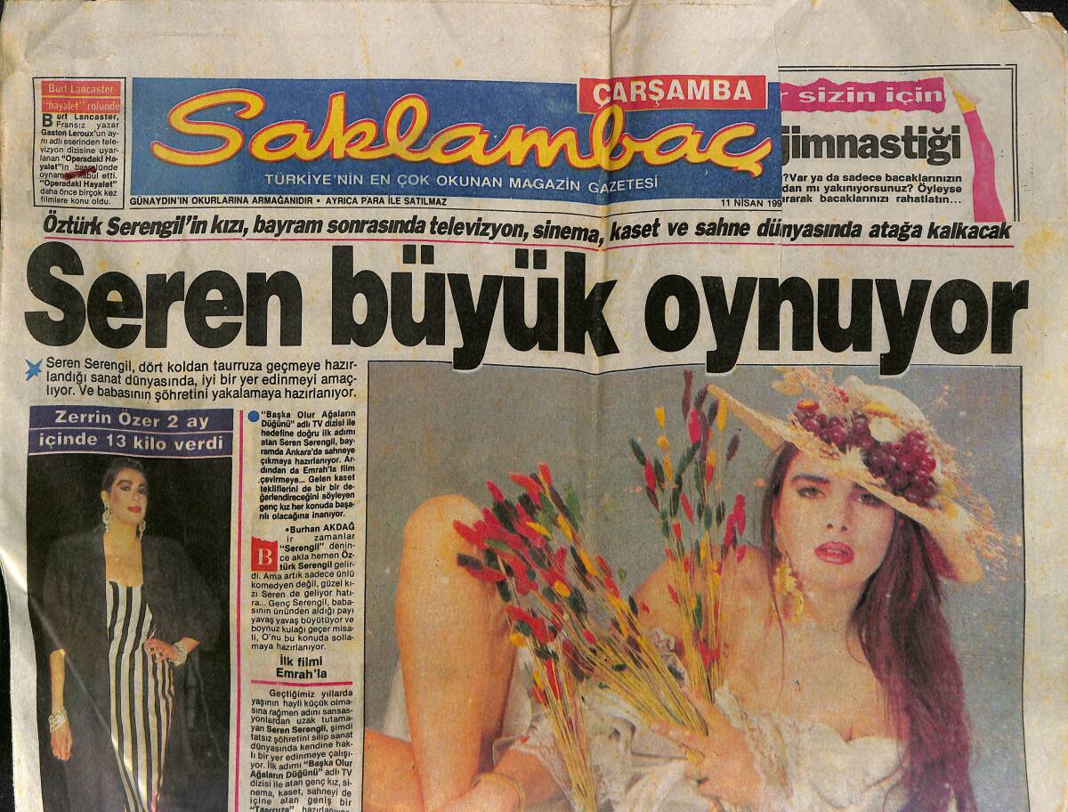 Günaydın Gazetesi Saklambaç Eki 11 Nisan 1990 - Seren Serengil Büyük Oynuyor GZ152421 - 1