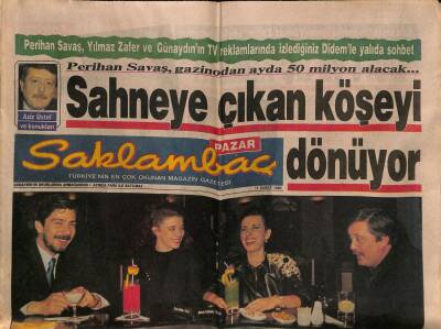 Günaydın Gazetesi Saklambaç Eki 11 Şubat 1990 - Perihan Savaş , Gazinodan Ayda 50 Milyon Alacak... GZ113607 - 1