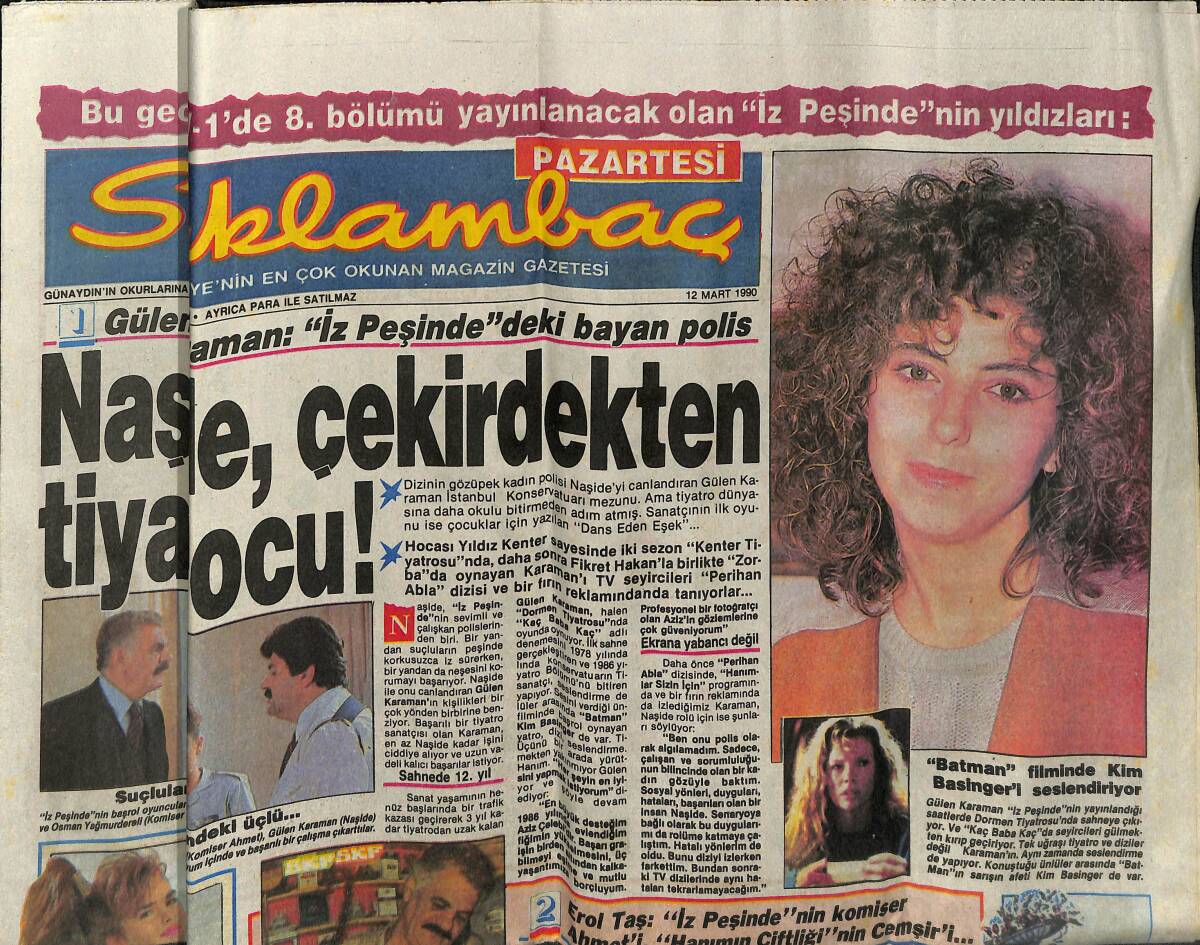 Günaydın Gazetesi Saklambaç Eki 12 Mart 1990 - Kartal Tibet'le El Ele - Seren Serengil TV'den Sınıfı Geçti GZ152364 - 1