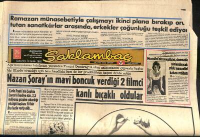 Günaydın Gazetesi Saklambaç Eki 14 Aralık 1968 - Nazan Şorayın Mavi Boncuk Verdiği 2 Filmci Kanlı Bıçaklı Oldular GZ118873 - 1
