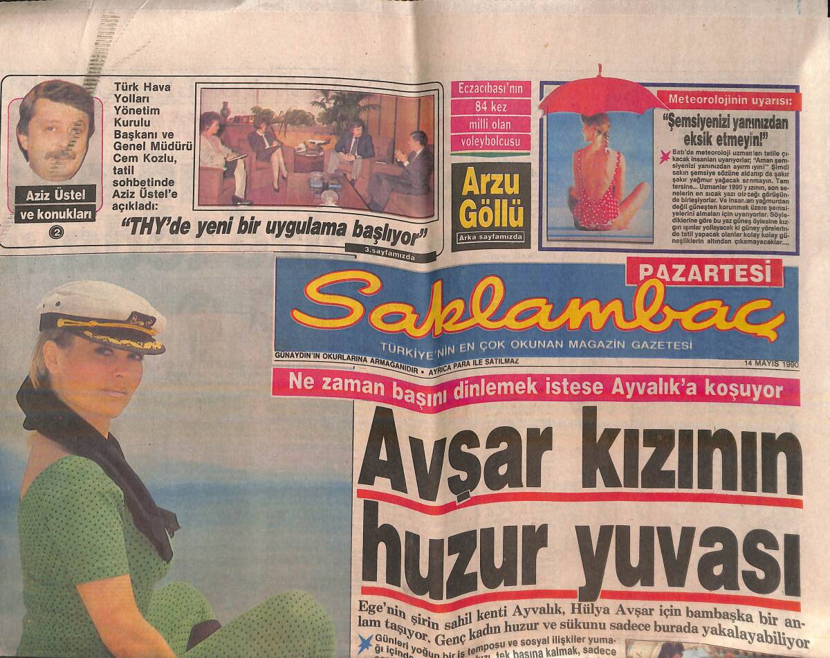 Günaydın Gazetesi Saklambaç Eki 14 Mayıs 1990 - Hülya Avşar'ın Huzur Yuvası GZ138091 - 1