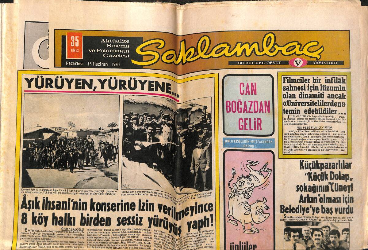 Günaydın Gazetesi Saklambaç Eki 15 Haziran 1970 - Prenses Grace 20 Milyon Lira Karşılığı Perdeye Dönüyor GZ141685 - 1