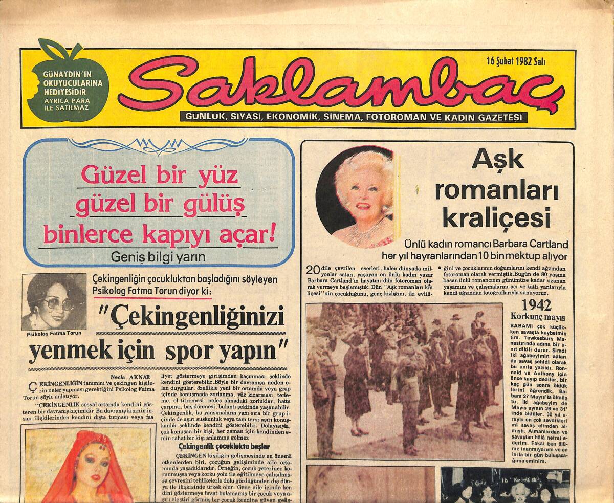 Günaydın Gazetesi Saklambaç Eki 16 Şubat 1982 - Sibel Egemen , Sahneye Dansöz Kıyafeti İle Çıkacak GZ141972 - 1