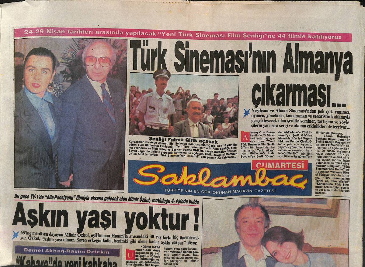 Günaydın Gazetesi Saklambaç Eki 1990 - Münir Özkul Mutluluğu 4. Eşinde Buldu - Şenliği Fatma Girik Açacak - Madonna'nın Son Rekoru GZ152347 - 1