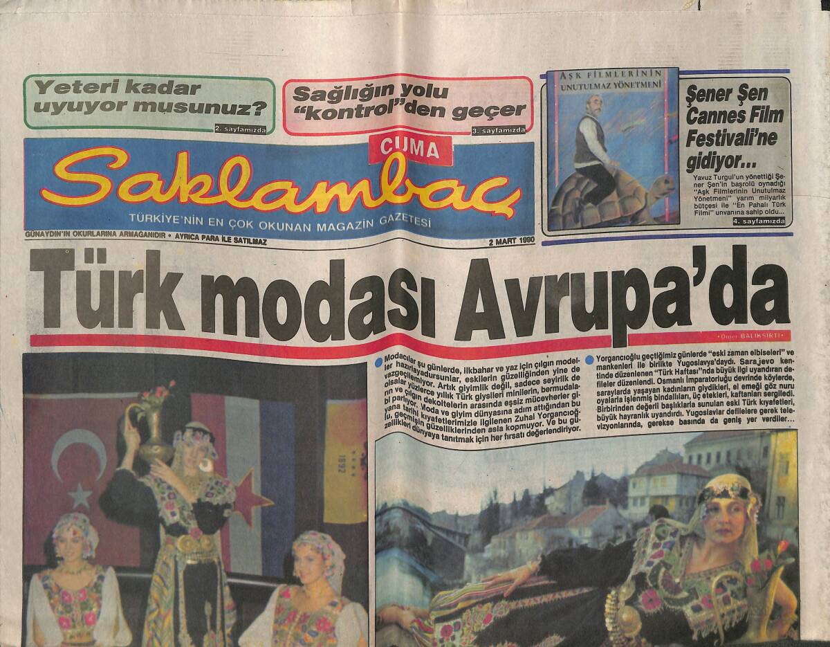 Günaydın Gazetesi Saklambaç Eki 2 Mart 1990 - Türk Modası Avrupa'da - Yarım Milyarlık Türk Filmi GZ141520 - 1