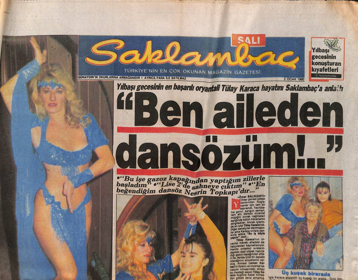 Günaydın Gazetesi Saklambaç Eki 2 Ocak 1990 - Ferdi Tayfur TRT'ye Soruyor - Nilüfer Artık Rita Gibi GZ152918 - 1