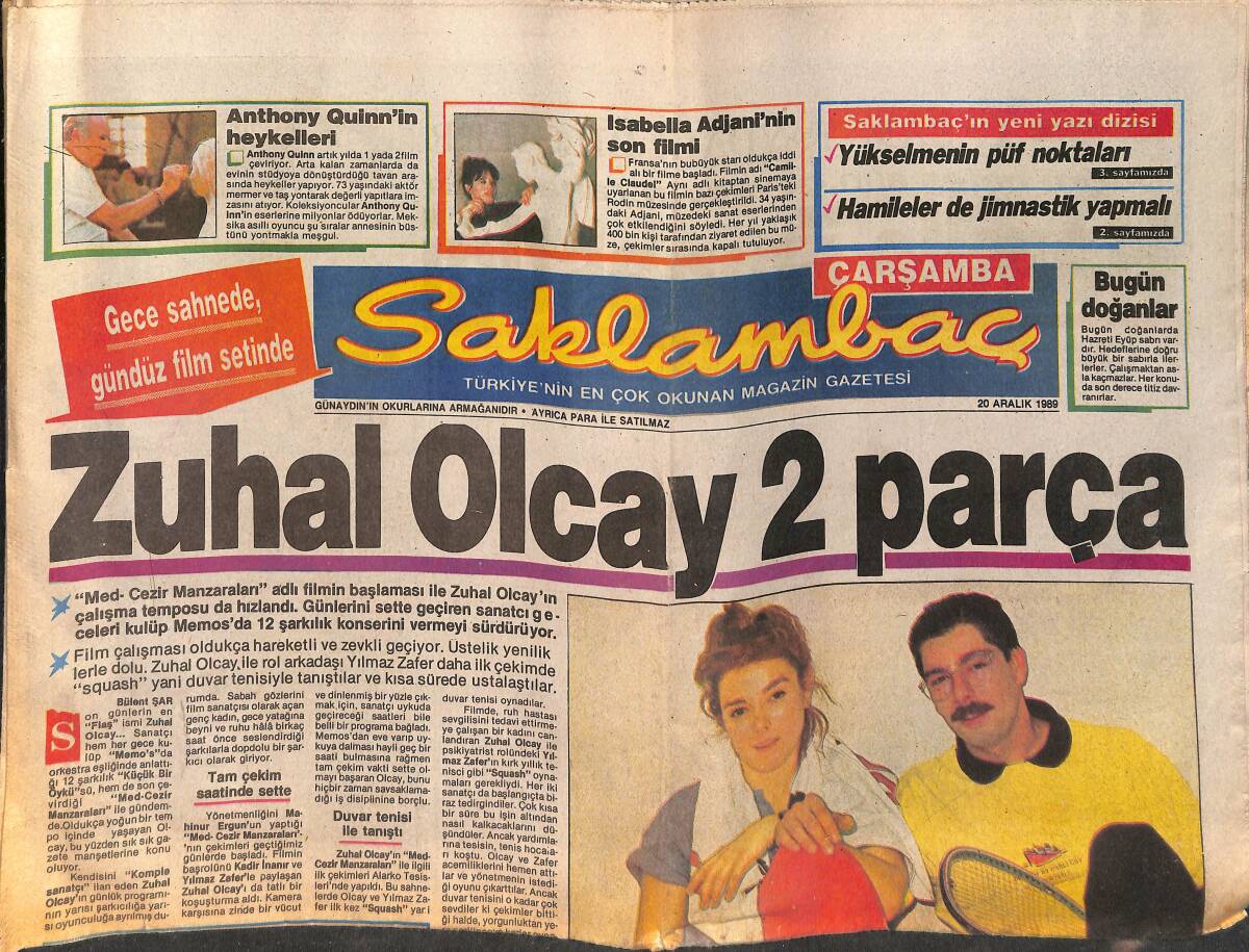 Günaydın Gazetesi Saklambaç Eki 20 Aralık 1989 - Zuhal Olcay 2 Parça - Madonna'nın Unutmak İstediği Yıllar - Gökhan Güney Artık İş Adamı GZ152868 - 1