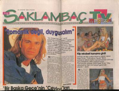 Günaydın Gazetesi Saklambaç Eki 20 Kasım 1994 - Soner Arıca Romantik Değil Duygusal GZ63468 - 2