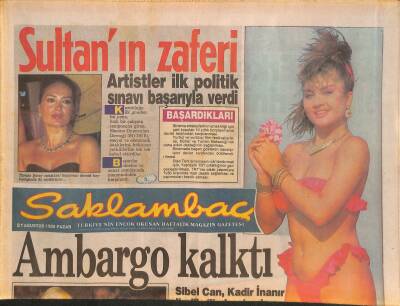 Günaydın Gazetesi Saklambaç Eki 21 Ağustos 1988 - Sibel Can , Kadir İnanır İle İlk Filmine Başlıyor - Türkan Şorayın Zaferi GZ126631 - 1