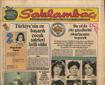 Günaydın Gazetesi Saklambaç Eki - 21 Mart 1982 - Semra Uğur,Sporculuktan Seramikçiliğe GZ110172 - 1