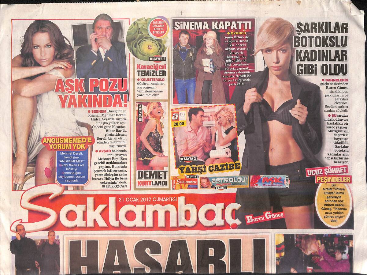 Günaydın Gazetesi Saklambaç Eki 21 Ocak 2012 - Hasarlı Megan Fox GZ159813 - 1