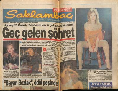 Günaydın Gazetesi Saklambaç Eki 22 Kasım 1990 - Ayşegül Ünsal,Geç Gelen Şöhret GZ75595 - 1