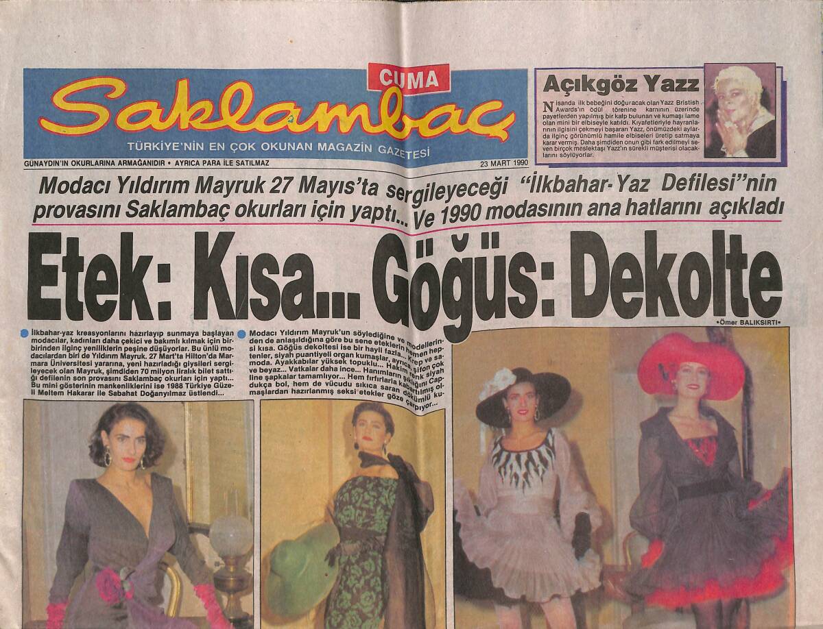 Günaydın Gazetesi Saklambaç Eki 23 Mart 1990 - Nalan Altınörs Ödüle Doymuyor - Stephanie Sırılsıklam Aşık! GZ142463 - 1
