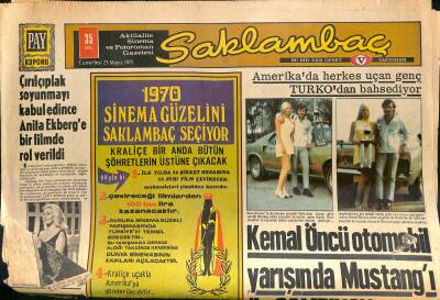 Günaydın Gazetesi Saklambaç Eki 23 Mayıs 1970 - Çırılçıplak Soyunmayı Kabul Edince Anita Ekberge Bir Filmde Rol Verildi GZ118877 - 1