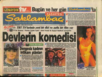 Günaydın Gazetesi Saklambaç Eki 24 Aralık 1990 - Tombul Seda Sayan Artık Dal Gibi GZ115767 - 1