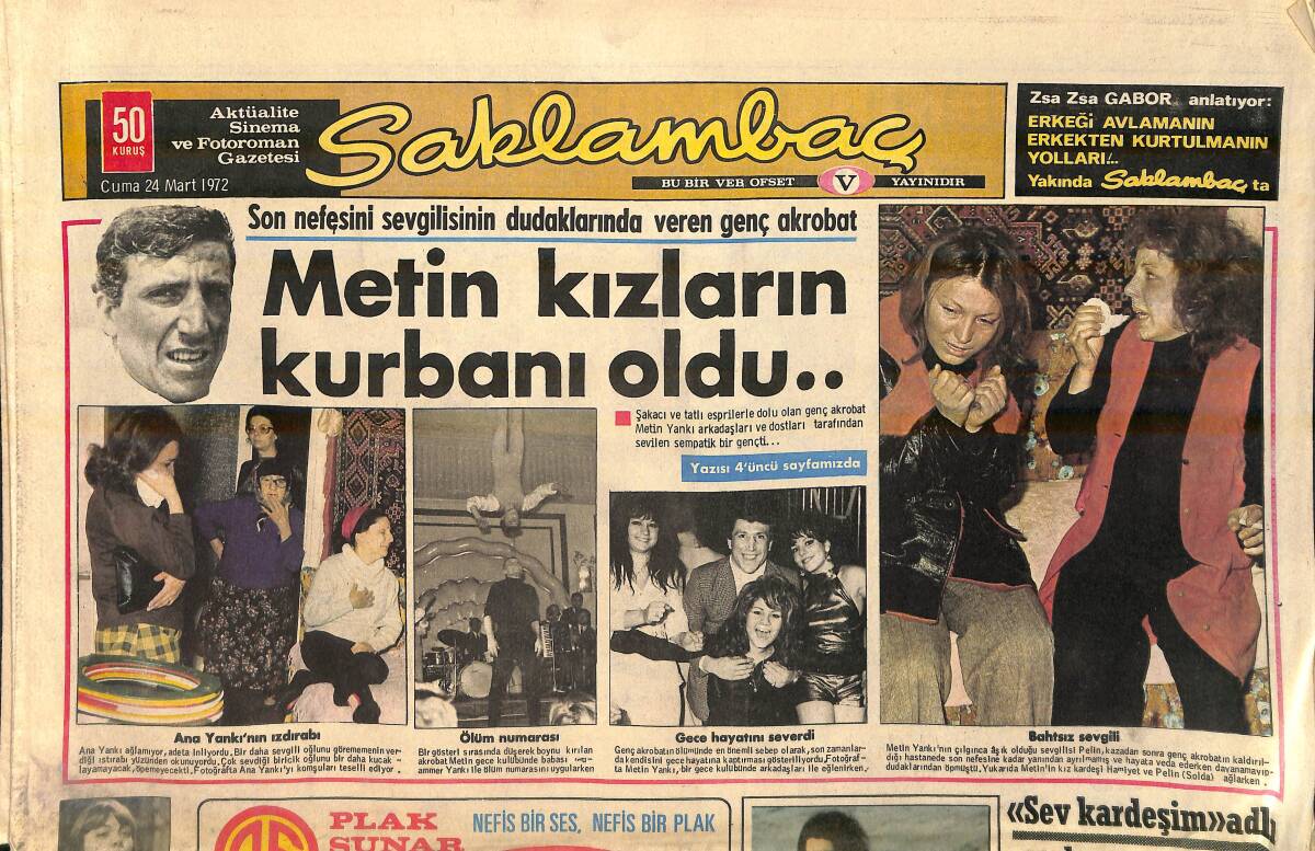Günaydın Gazetesi Saklambaç Eki 24 Mart 1972 - Barış Manço Yurda Döndü - Perihan Ateş: Gamze Öz Benim Tırnağım Olamaz GZ156761 - 1