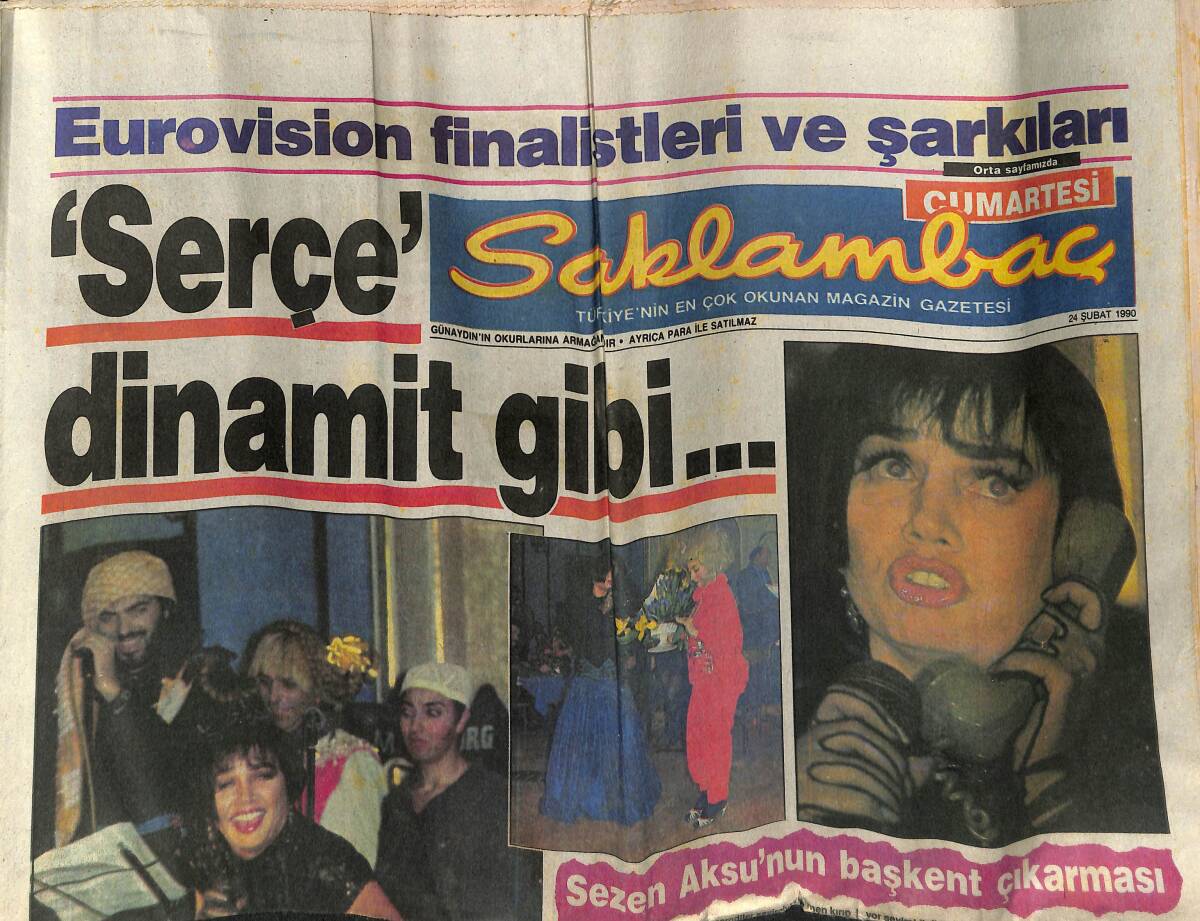 Günaydın Gazetesi Saklambaç Eki 24 Şubat 1990 - Sezen Aksu'nun Başkent Çıkarması - Adnan Şenses'in Büyük Düşü GZ152358 - 1