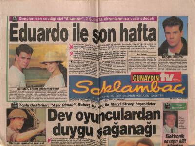 Günaydın Gazetesi Saklambaç Eki 25 Ocak 1991 - Yeşilçamdan Bir Yıldız Kaydı GZ63462 - 1