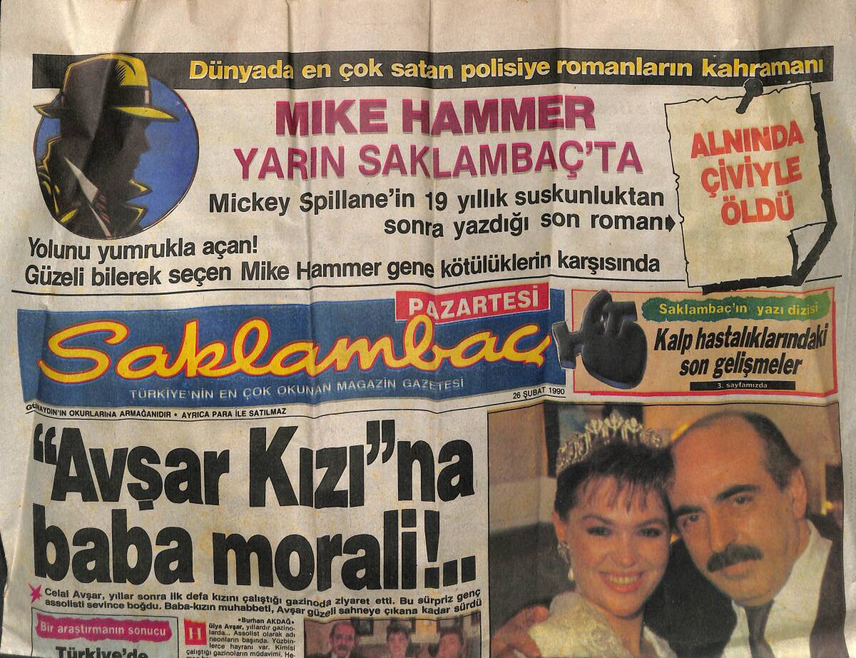 Günaydın Gazetesi Saklambaç Eki 26 Şubat 1990 - Avşar'ın Kızına Baba Morali GZ152423 - 1