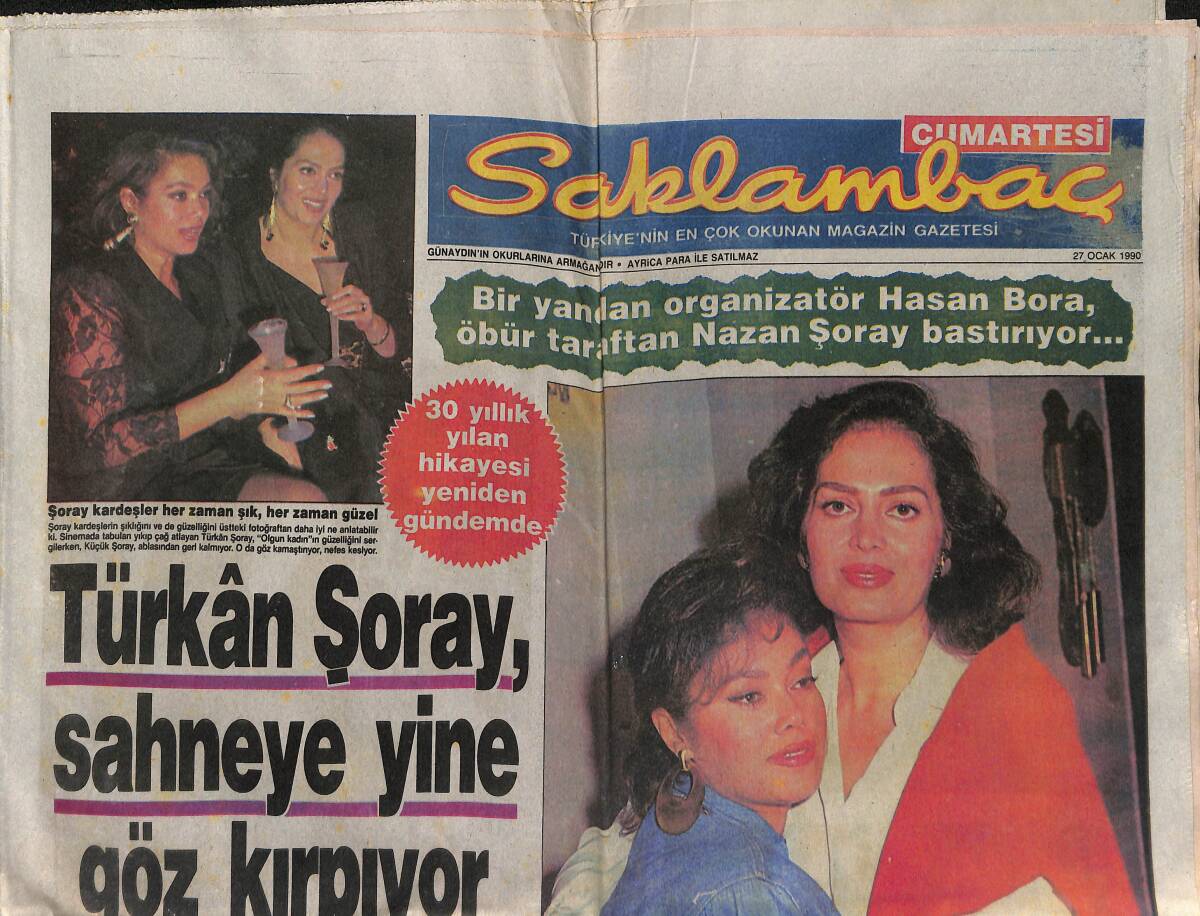 Günaydın Gazetesi Saklambaç Eki 27 Ocak 1990 - Türkân Şoray , Sahneye Yine Göz Kırpıyor - Sibel Can Gurbete Çıkıyor GZ152298 - 1