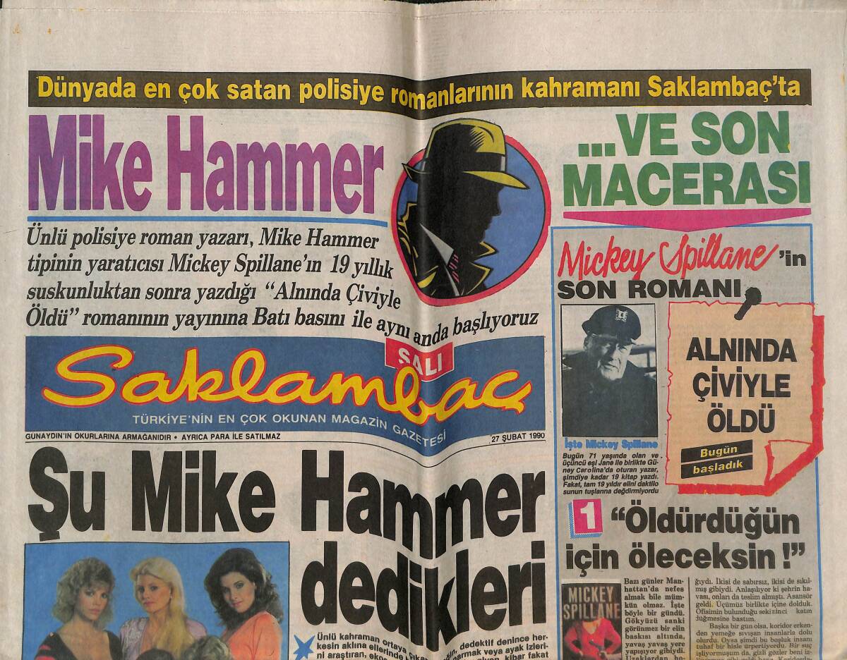 Günaydın Gazetesi Saklambaç Eki 27 Şubat 1990 - Şu Mike Hammer Dedikleri - Coşkun Sabah'tan Rekor Denemesi... GZ141519 - 1