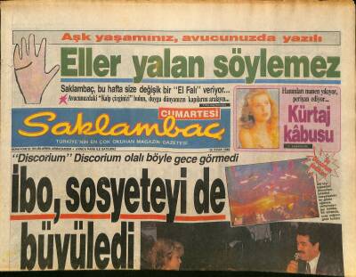 Günaydın Gazetesi Saklambaç Eki 28 Ocak 1989 - İbrahim Tatlıses , Sosyeteyi de Büyüledi - Zeki Müren-Emel Sayın Hasret Giderdiler GZ125984 - 1