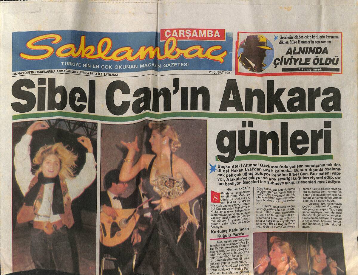 Günaydın Gazetesi Saklambaç Eki 28 Şubat 1990 - Sibel Can'ın Ankara Günleri GZ152424 - 1
