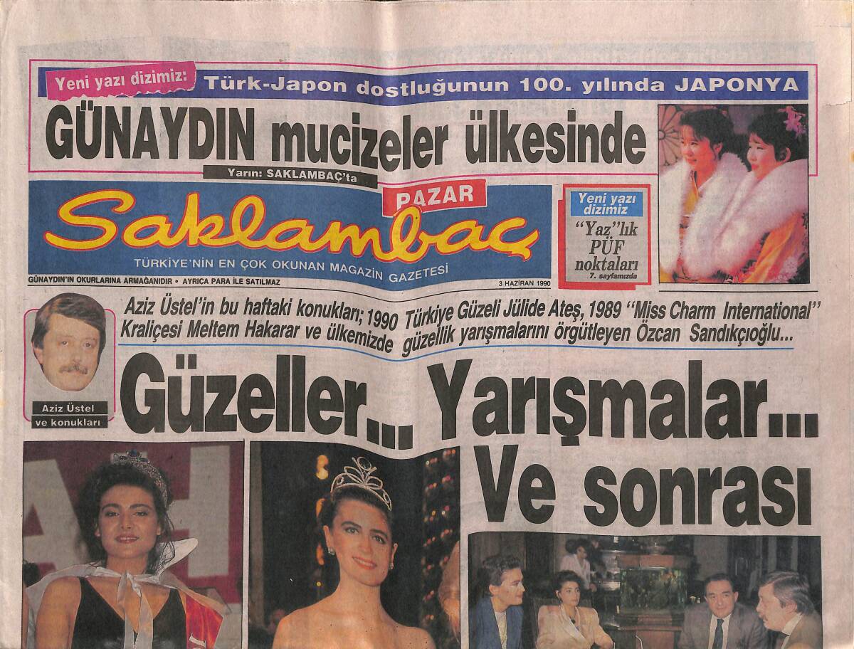 Günaydın Gazetesi Saklambaç Eki 3 Haziran 1990 - Çetin Alp de Ödül Bekliyor - Ahu Tuğba'nın Yaşamında Bilmediğiniz Bir Sayfa GZ142011 - 1