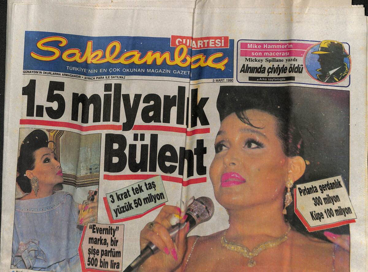 Günaydın Gazetesi Saklambaç Eki 3 Mart 1990 - Bir Buçuk Milyarlık Bülent - Tarık Akan'la Kadir İnanır Arasında Rekabet Sürüyor GZ152338 - 1