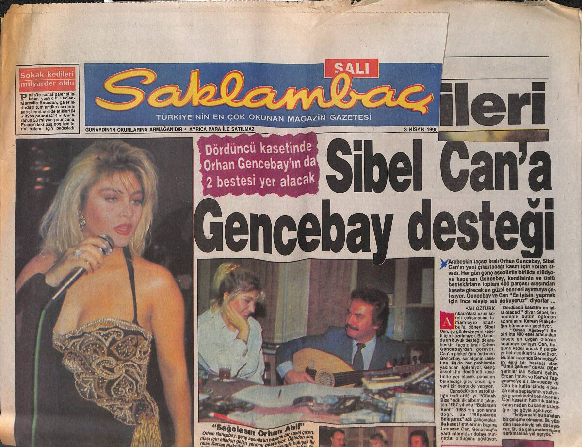 Günaydın Gazetesi Saklambaç Eki 3 Nisan 1990 - Sibel Can'a Orhan Gencebay Desteği - Marianna Politikaya Soyundu GZ152852 - 1
