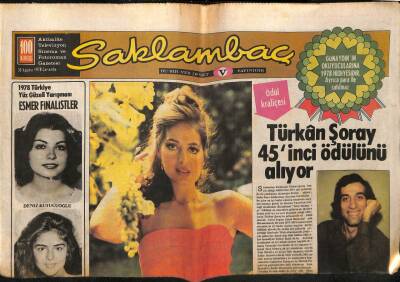 Günaydın Gazetesi Saklambaç Eki 30 Ağustos 1978 - Türkan Şoray 45inci Ödülünü Alıyor GZ63314 - 1