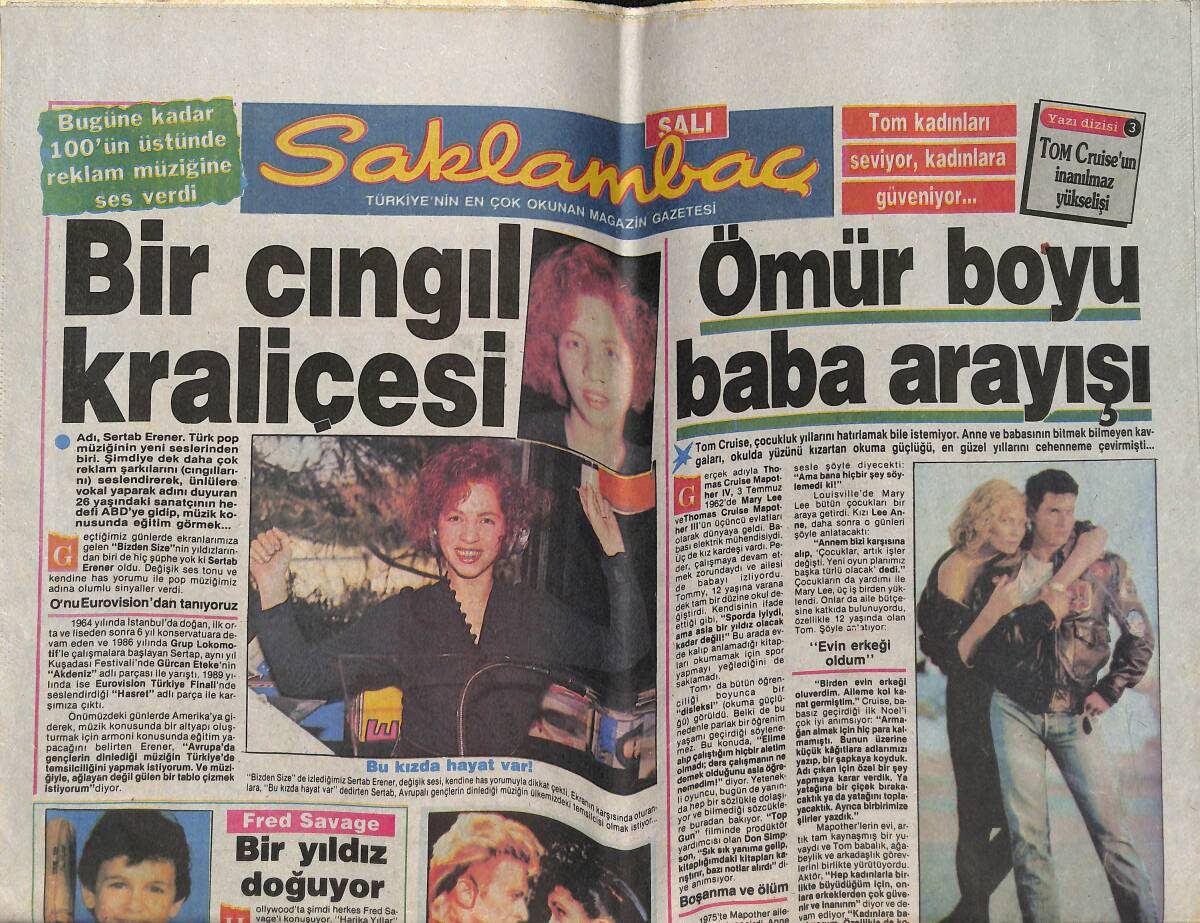 Günaydın Gazetesi Saklambaç Eki 30 Ocak 1990 - Nil Ünal'ın Berlin Rüyası - Bayan Bülent Ersoy Adaşının Sesini beğendi GZ142520 - 1